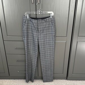 Banana Republic Women's Gray Plaid Straight Leg Pants